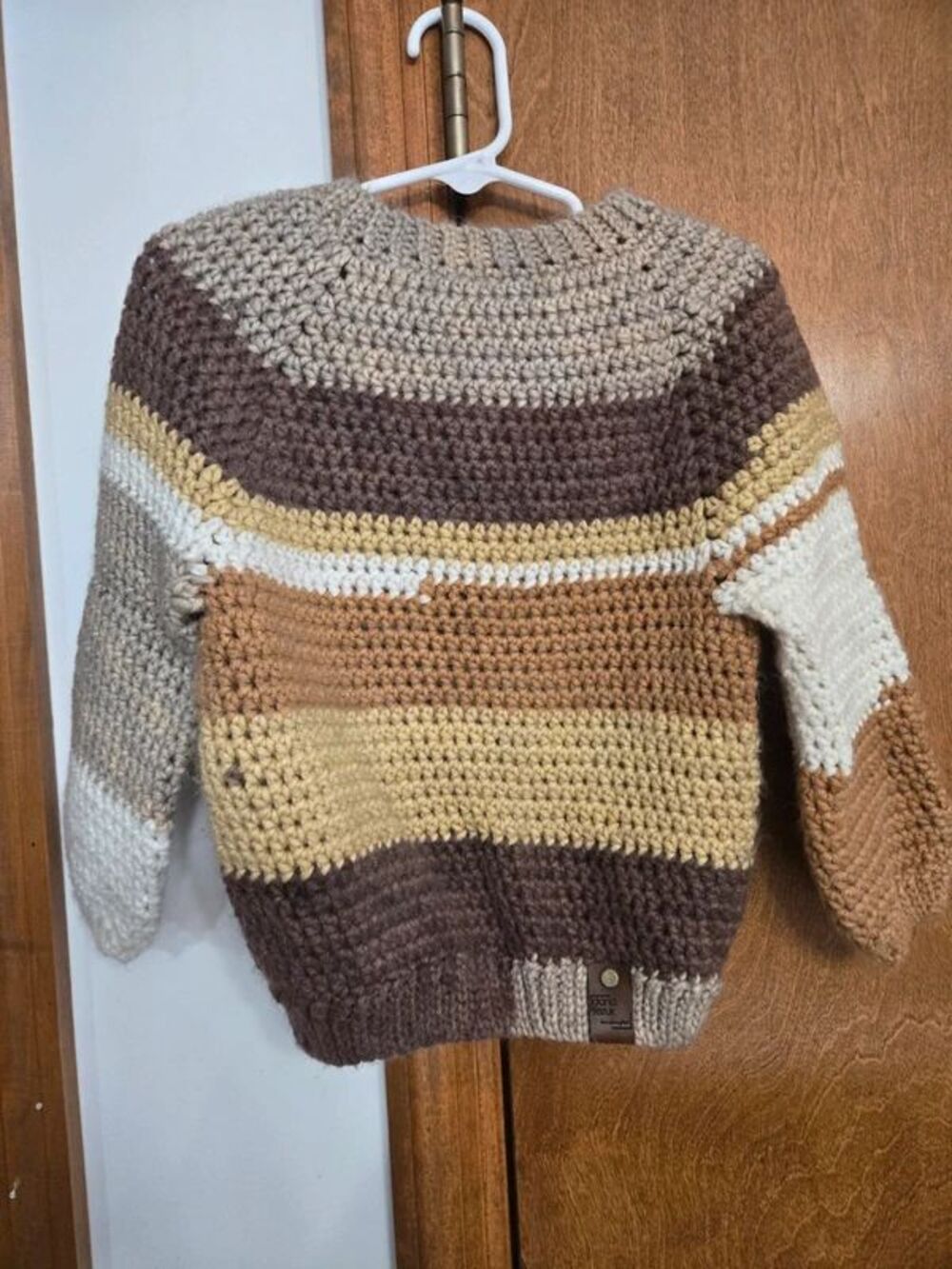 Handmade Crocheted Toddler Sweater - Size 2-3T